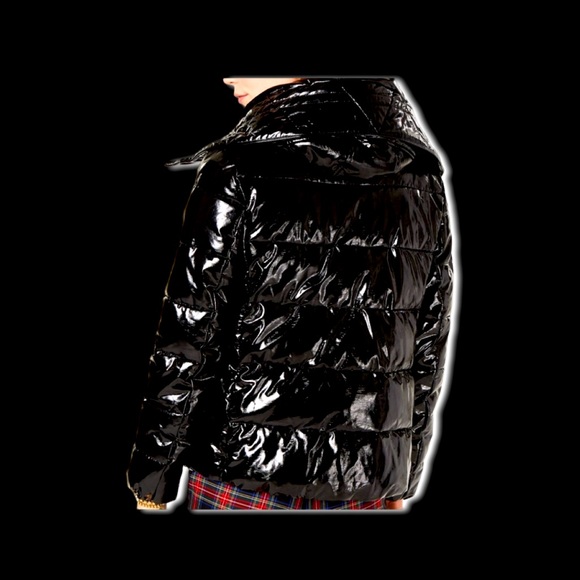 Tommy Hilfiger down filled faux patent leather Puffer coat
